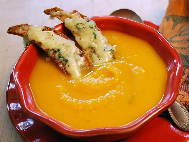 Pumpkin Soup with Sage Gruyere Crostini – Pamela's Products