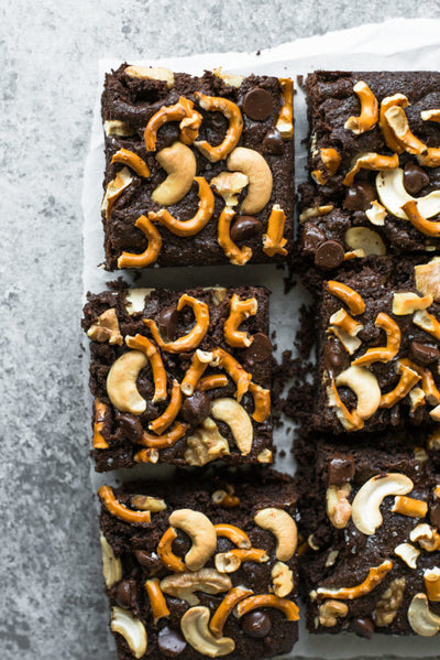 Brownies with Pretzels and Nuts
