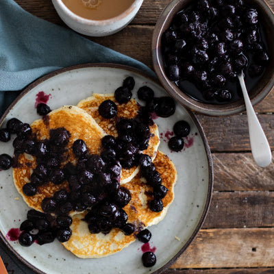 Coconut Pancakes With Blueberry Sauce
