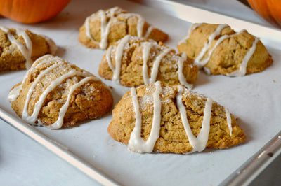 Pumpkin Scones With Maple Glaze