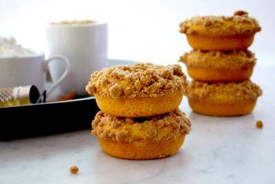 Pumpkin Donuts with Streusel Topping
