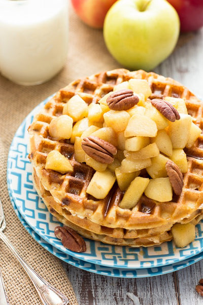 Cinnamon Chip Waffles with Caramelized Apples