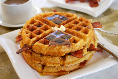 Crispy Waffles with Bacon