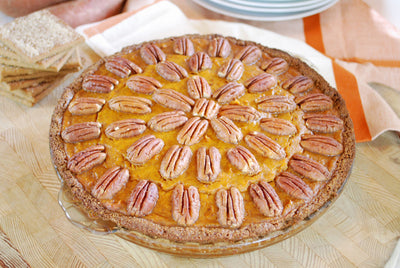 Sweet Potato Pecan Pie with Pecan Cinnamon Graham Crust