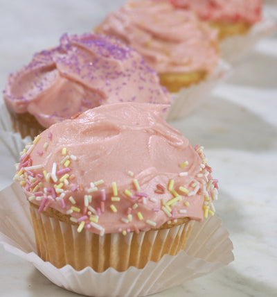 Vanilla Cupcakes with Vanilla Frosting