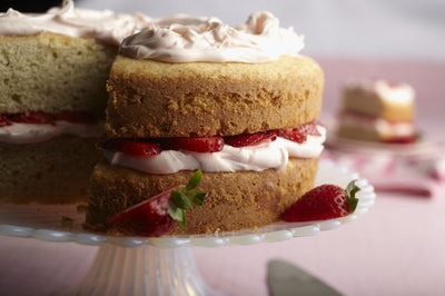 Vanilla Layer Cake with Strawberries