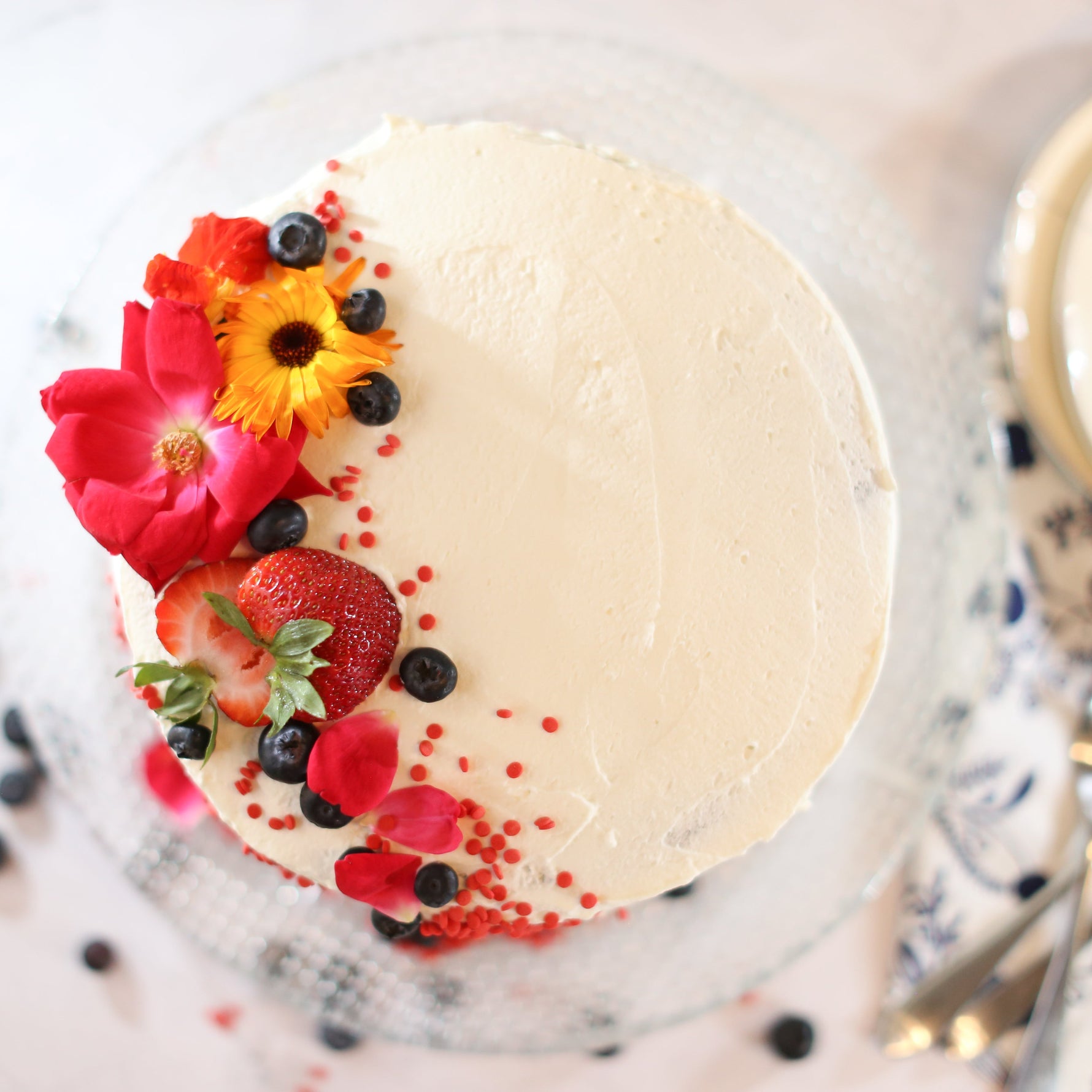 Image of the Red, White and Blue Vanilla Cake Recipe