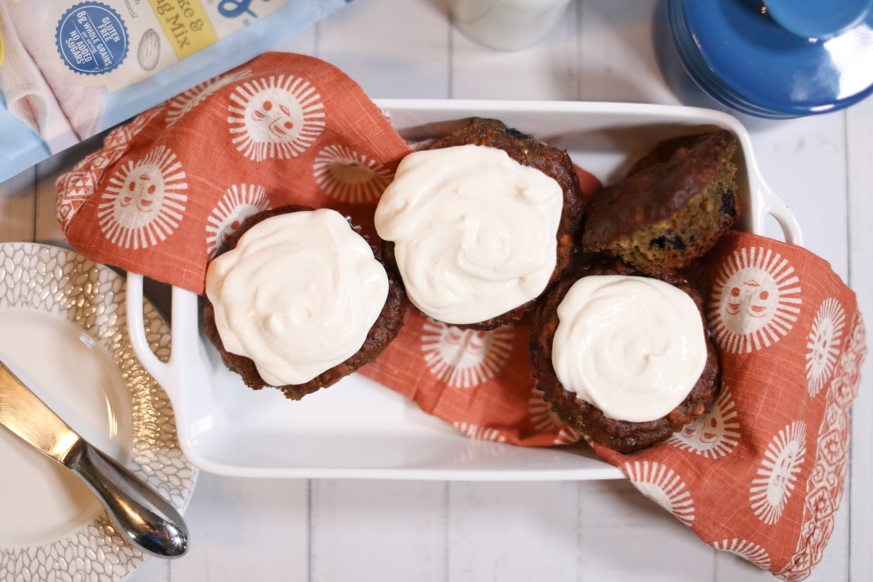 Image of the Cottage Cheese Blueberry Muffins Recipe