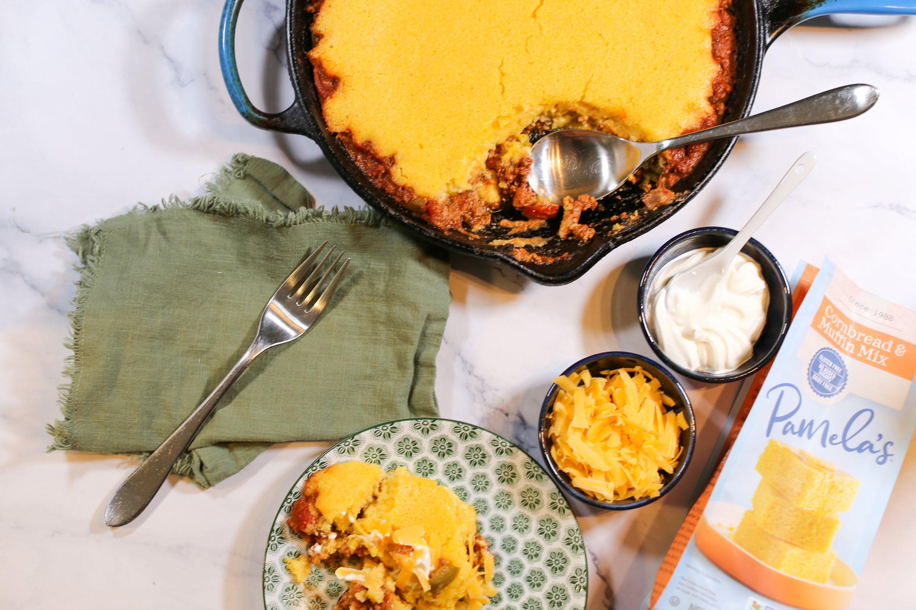 Image of the Chili Con Carne Skillet with Cornbread Recipe