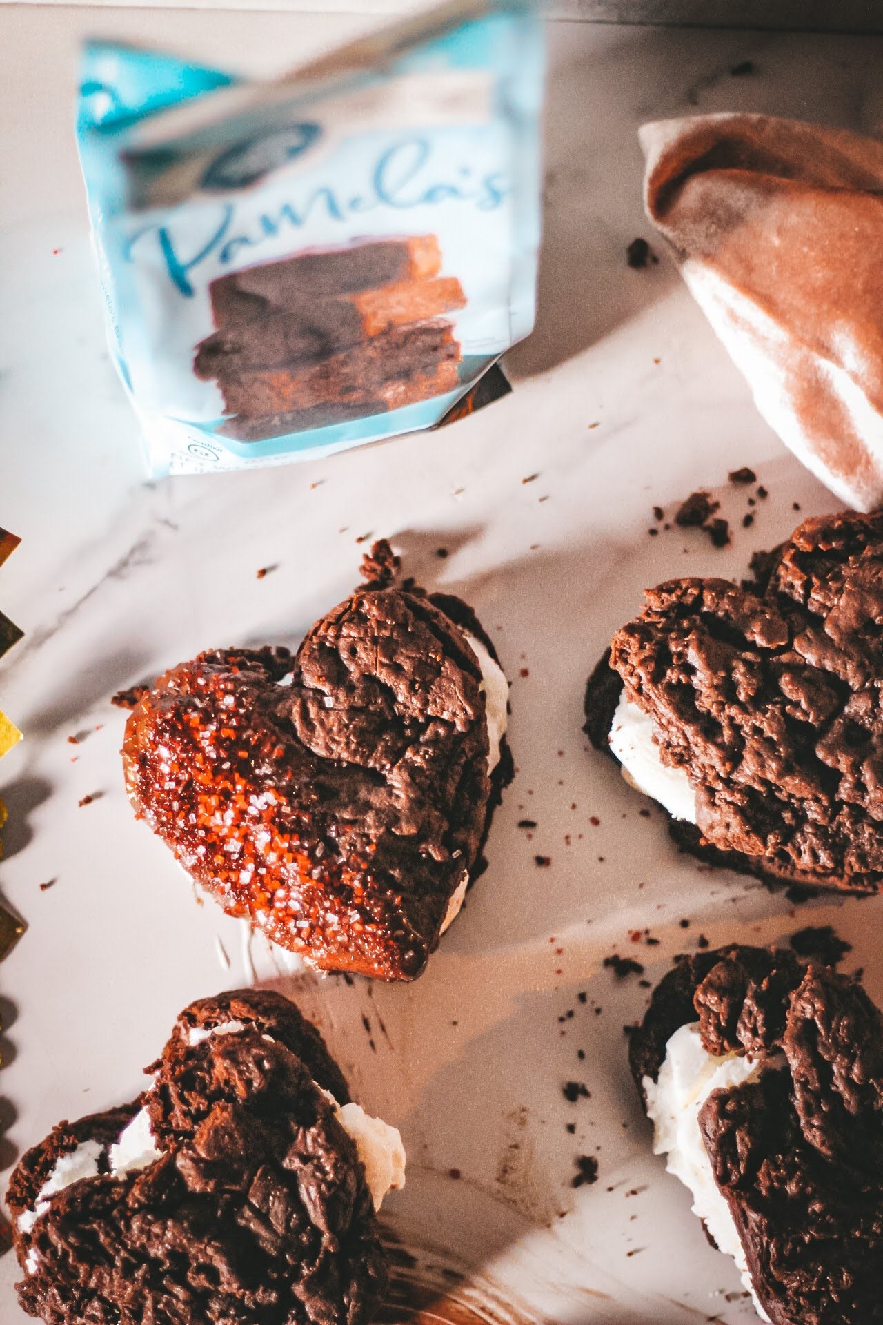 Image of the Heart Shaped Brownie Ice Cream Sandwiches Recipe