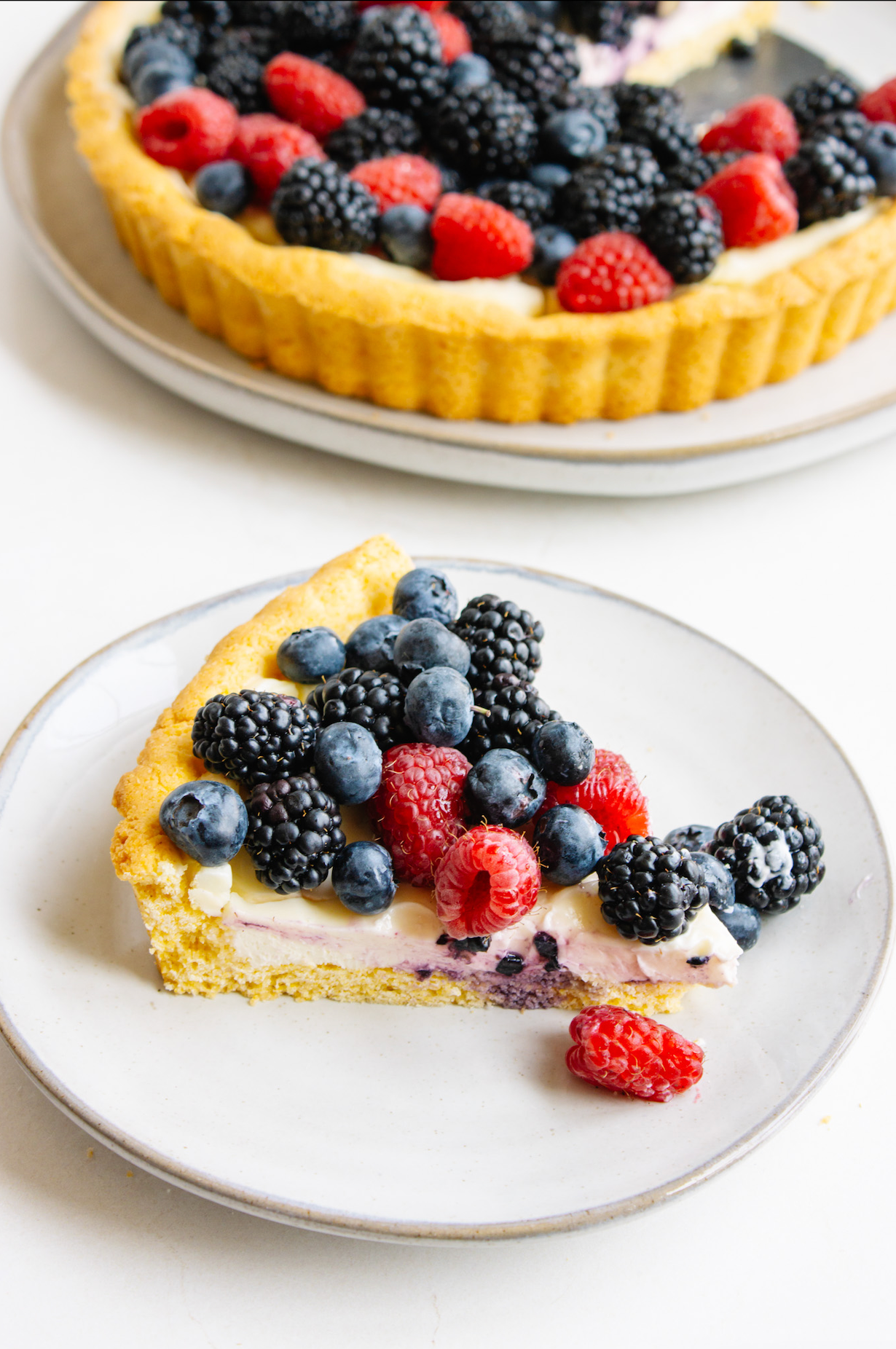 Image of the Sweet Cornbread Tart Topped with Fruit Recipe