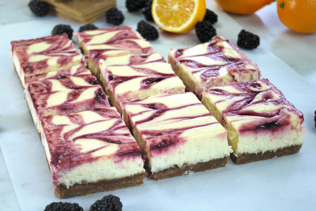 Image of the Blackberry Meyer Lemon Cheesecake Squares Recipe