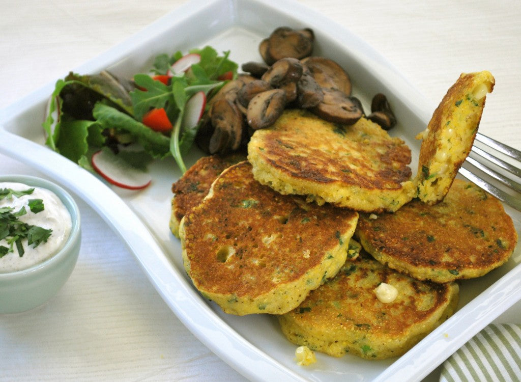 Image of the Corncake Pancakes with Creamy Cumin Sauce Recipe