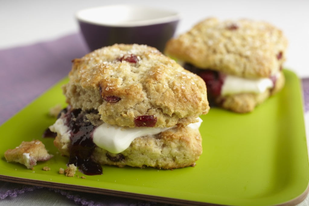 Image of the Cranberry Scones with Jam and Creme Fraiche Recipe