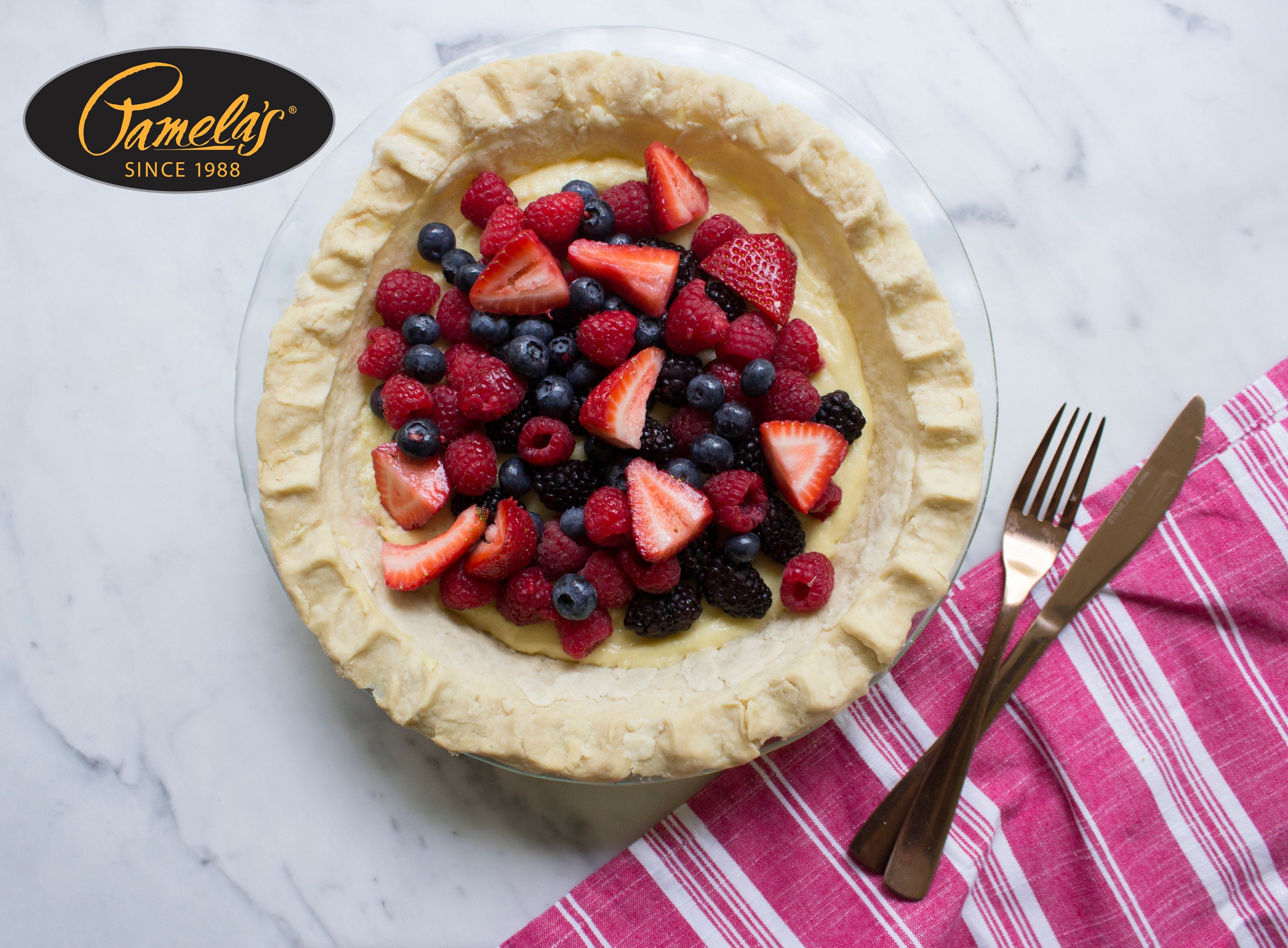 Image of the Fresh Berry Custard Pie Recipe