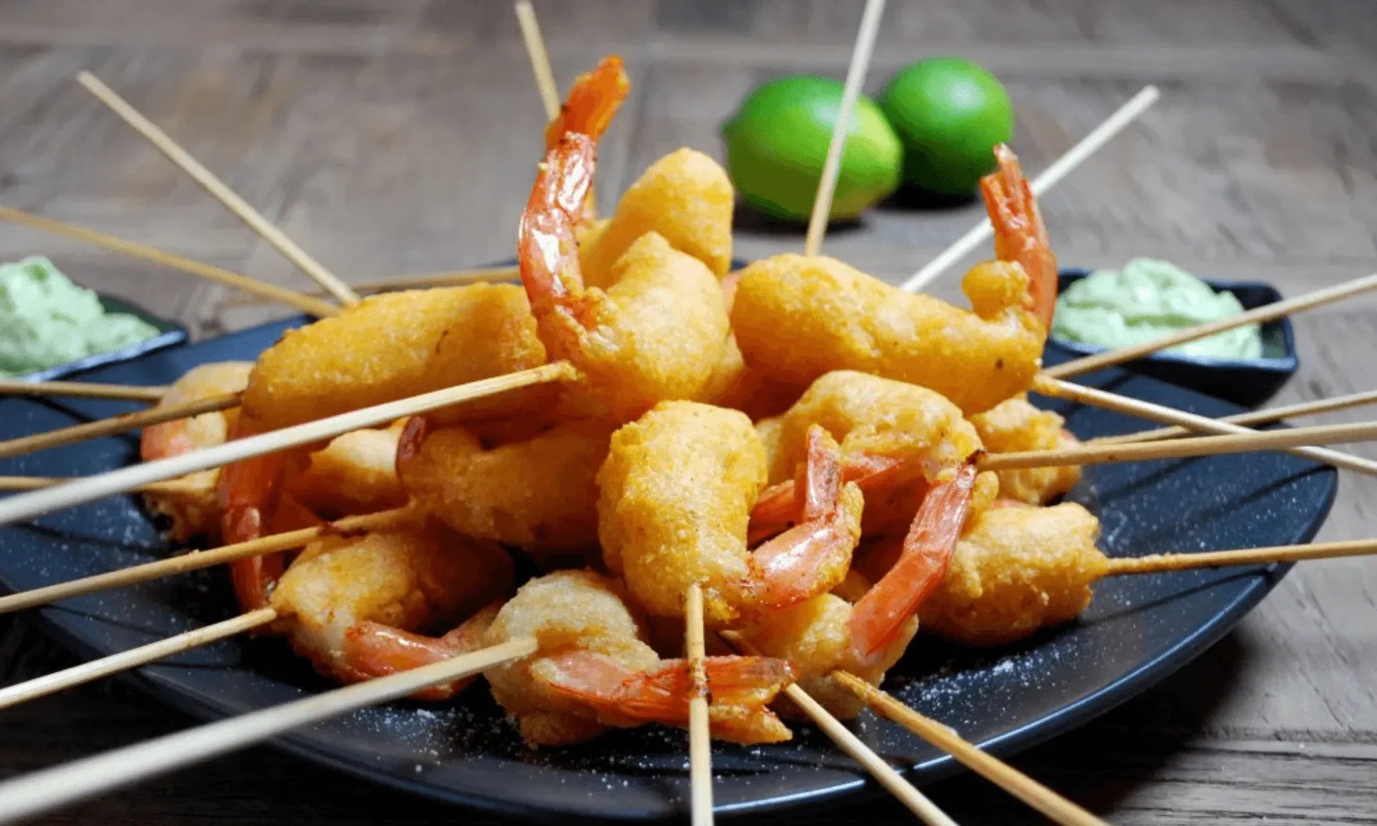 Cider-Battered Shrimp with Lime-Avocado Mayo