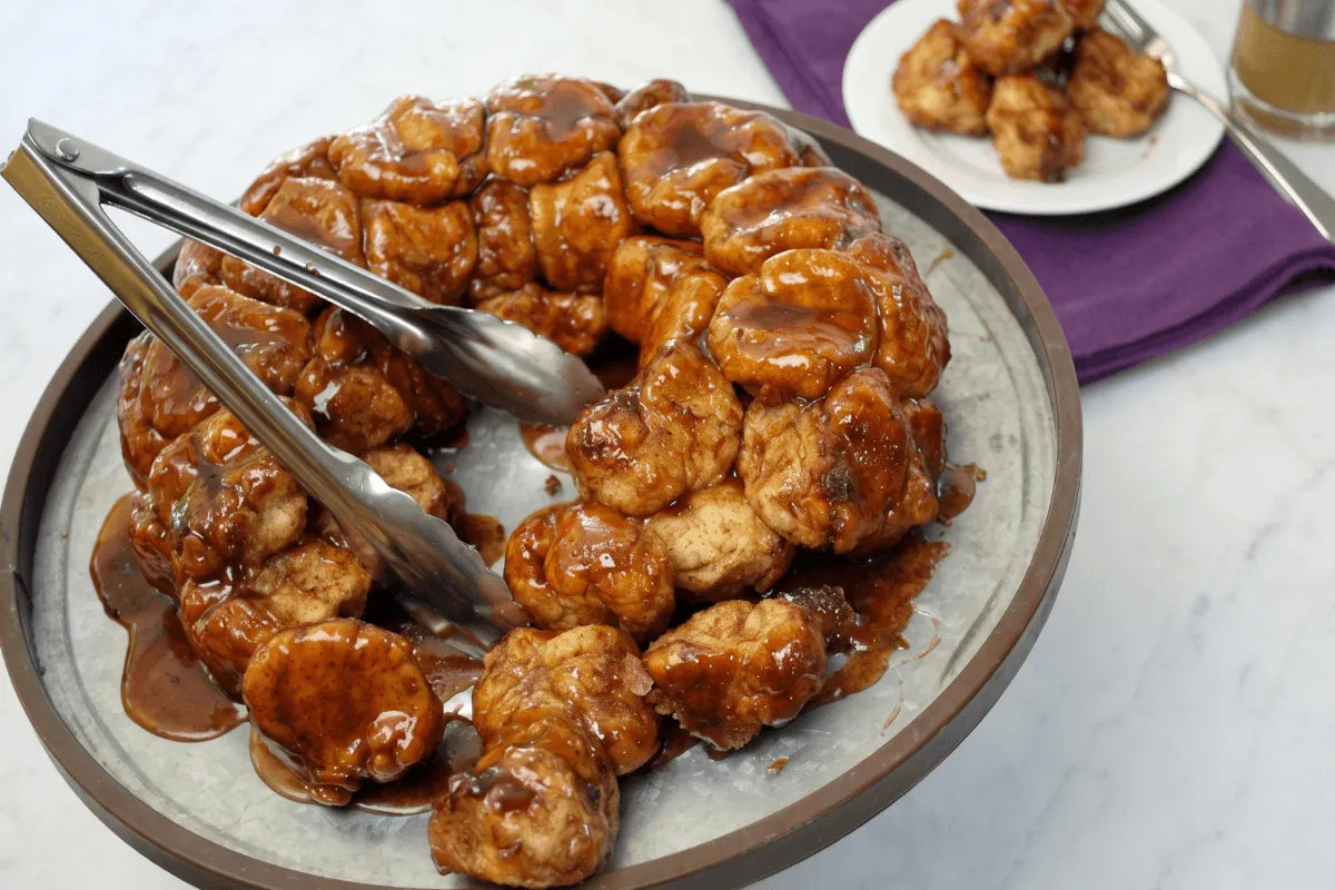 Gluten-free overnight monkey bread turned out of a bundt pan
