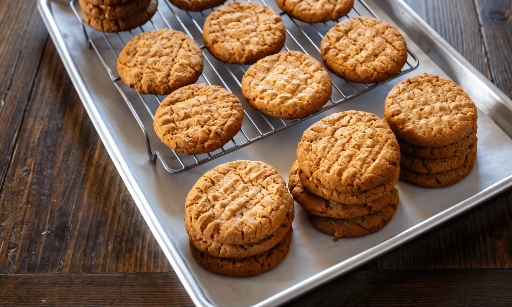 Gluten-free peanut butter cookies with the classic fork crisscross on top