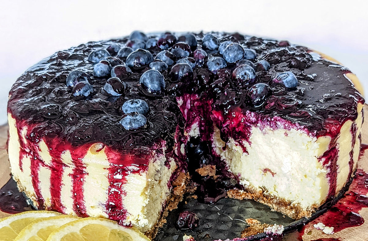 Image of the Lemon Cheesecake with Blueberry Compote Recipe
