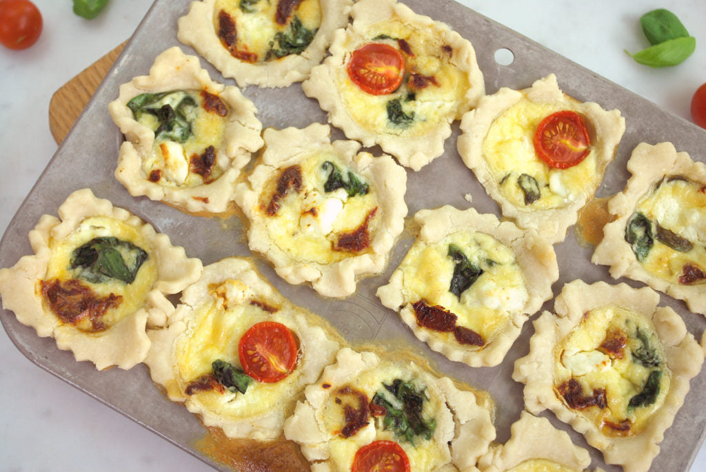 Image of the Goat Cheese & Tomato Mini Quiche Recipe