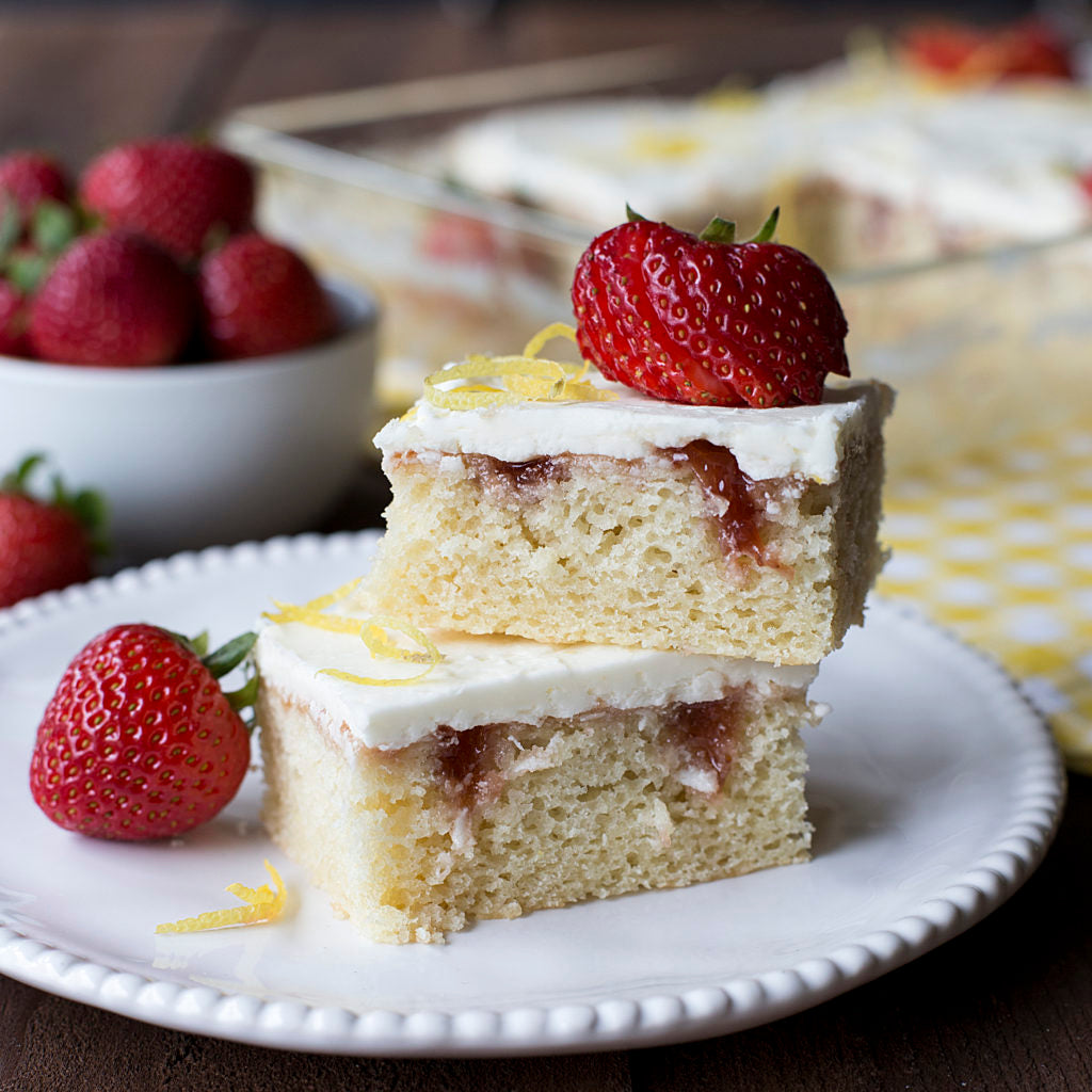 Image of the Strawberry Lemonade Poke Cake Recipe