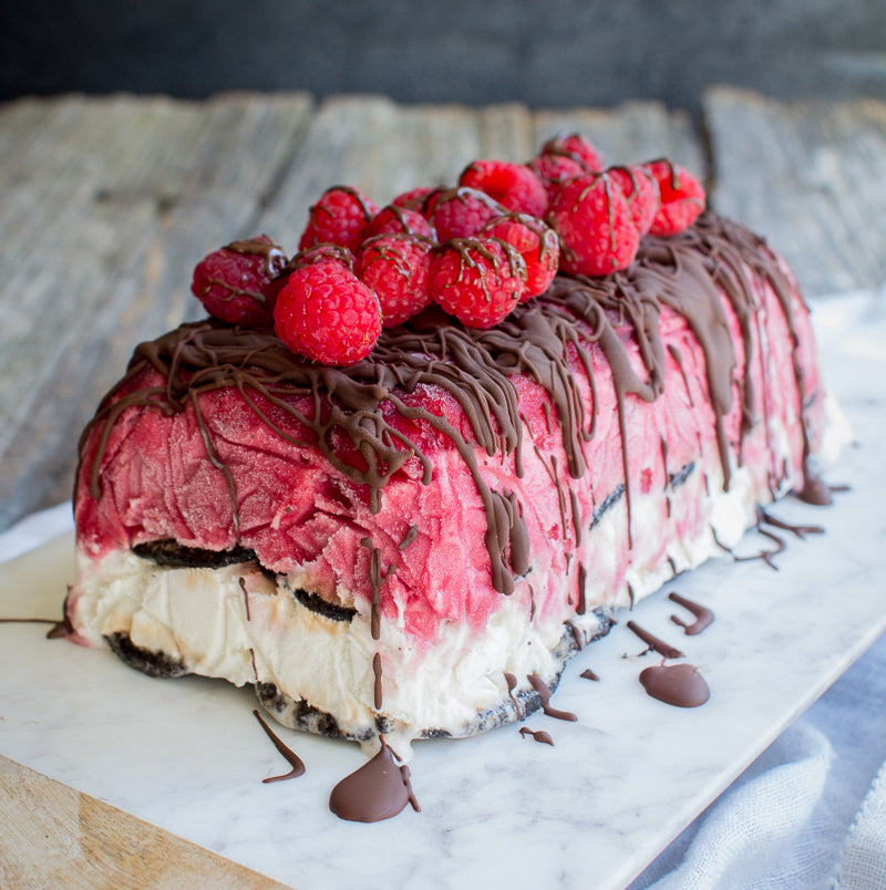 Image of the Berries and Cream Ice Cream Cake Recipe
