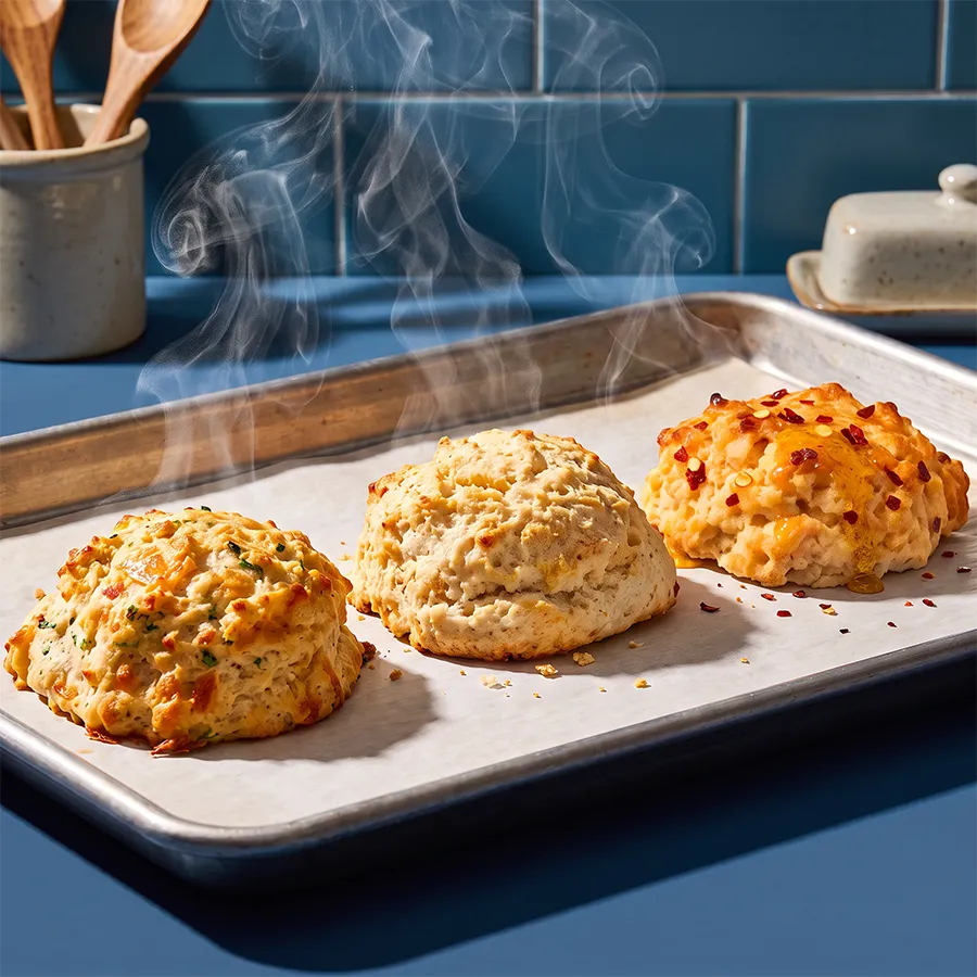 Pamela's Gluten-Free Drop Biscuit Mixes in Original Buttermilk, Cheddar Garlic, and Hot Honey flavors