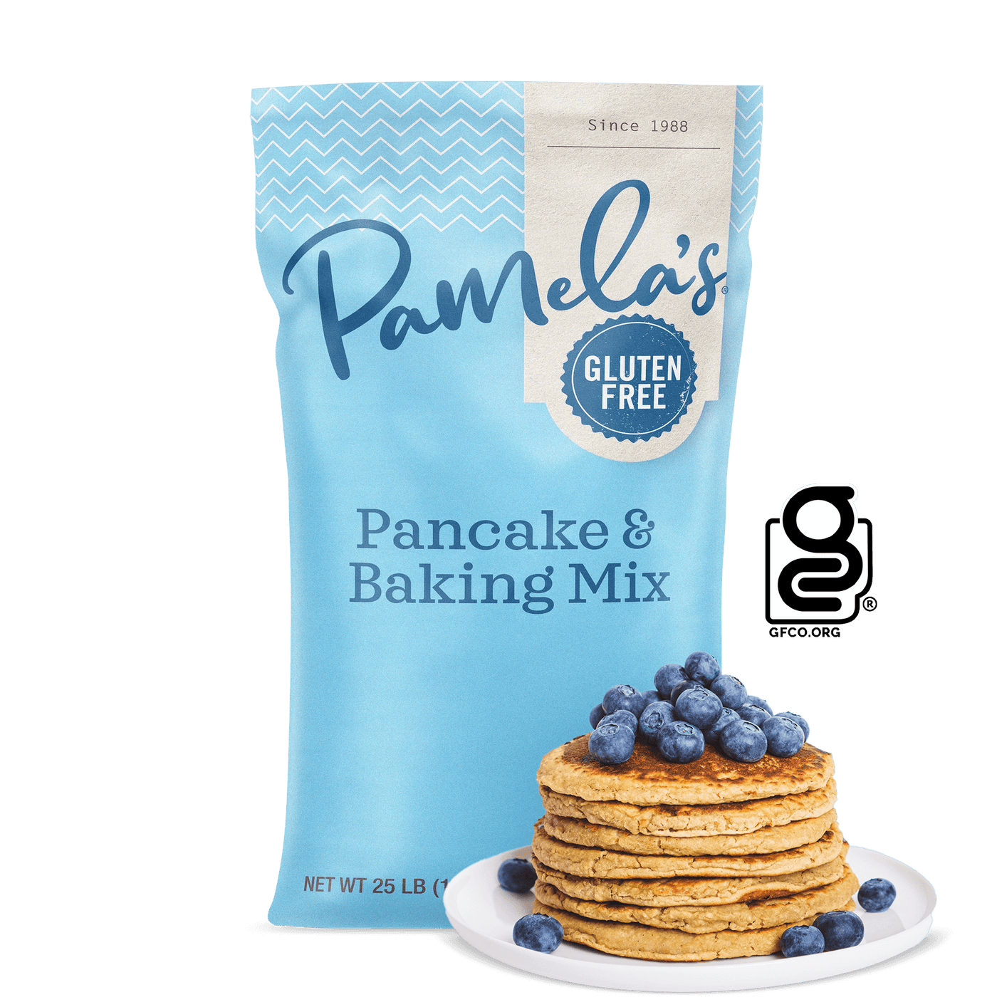 Pamela's Pancake and backing mix 25 lb packaging