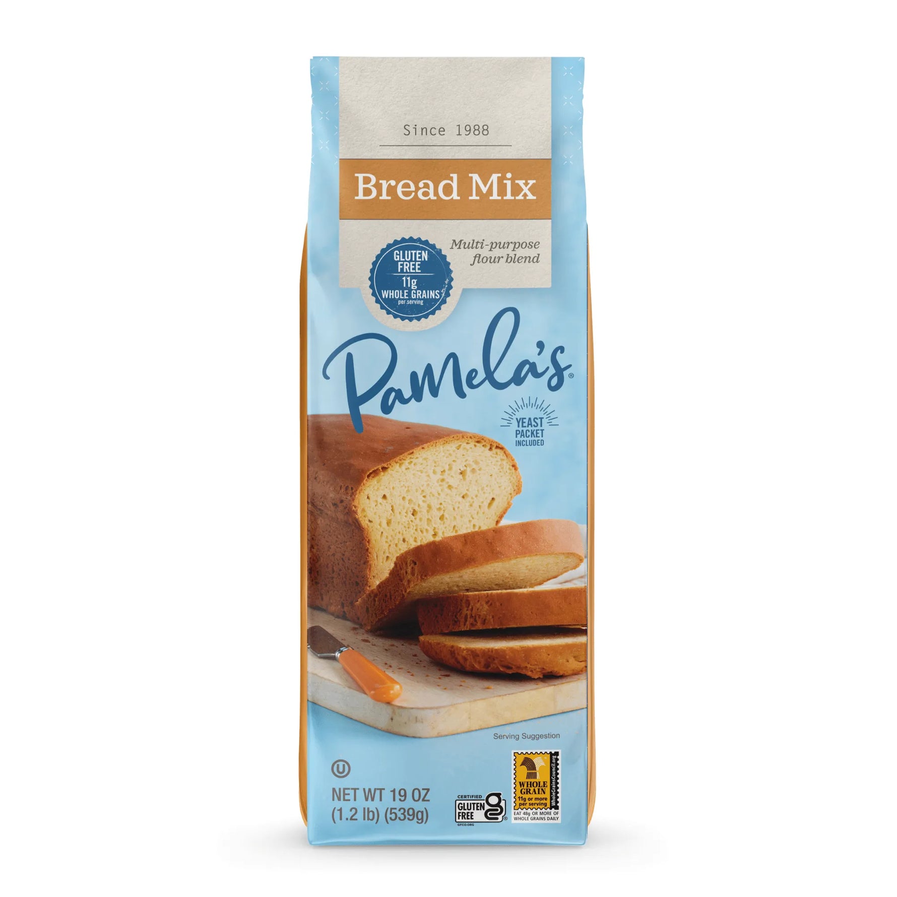 Pamela's Bread Mix package on a white background