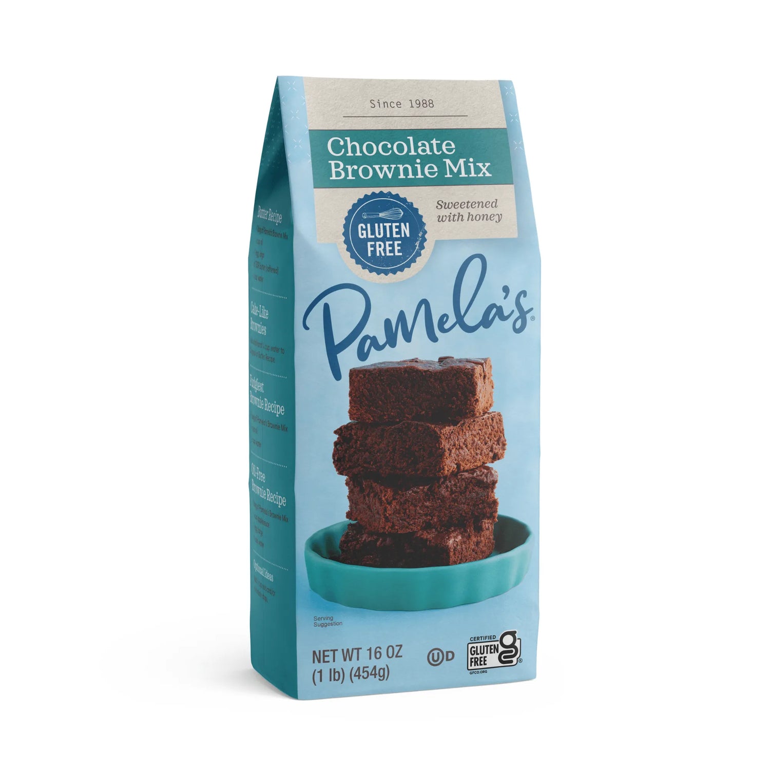 Pamela's Chocolate Brownie Mix packaging on a white background