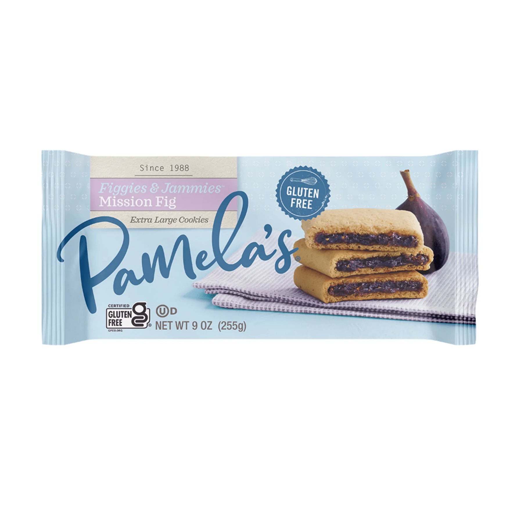 Pamela's Mission Fig cookies packaging on a white background