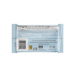 Back of a protein bar packaging with nutrition facts and branding on a white background
