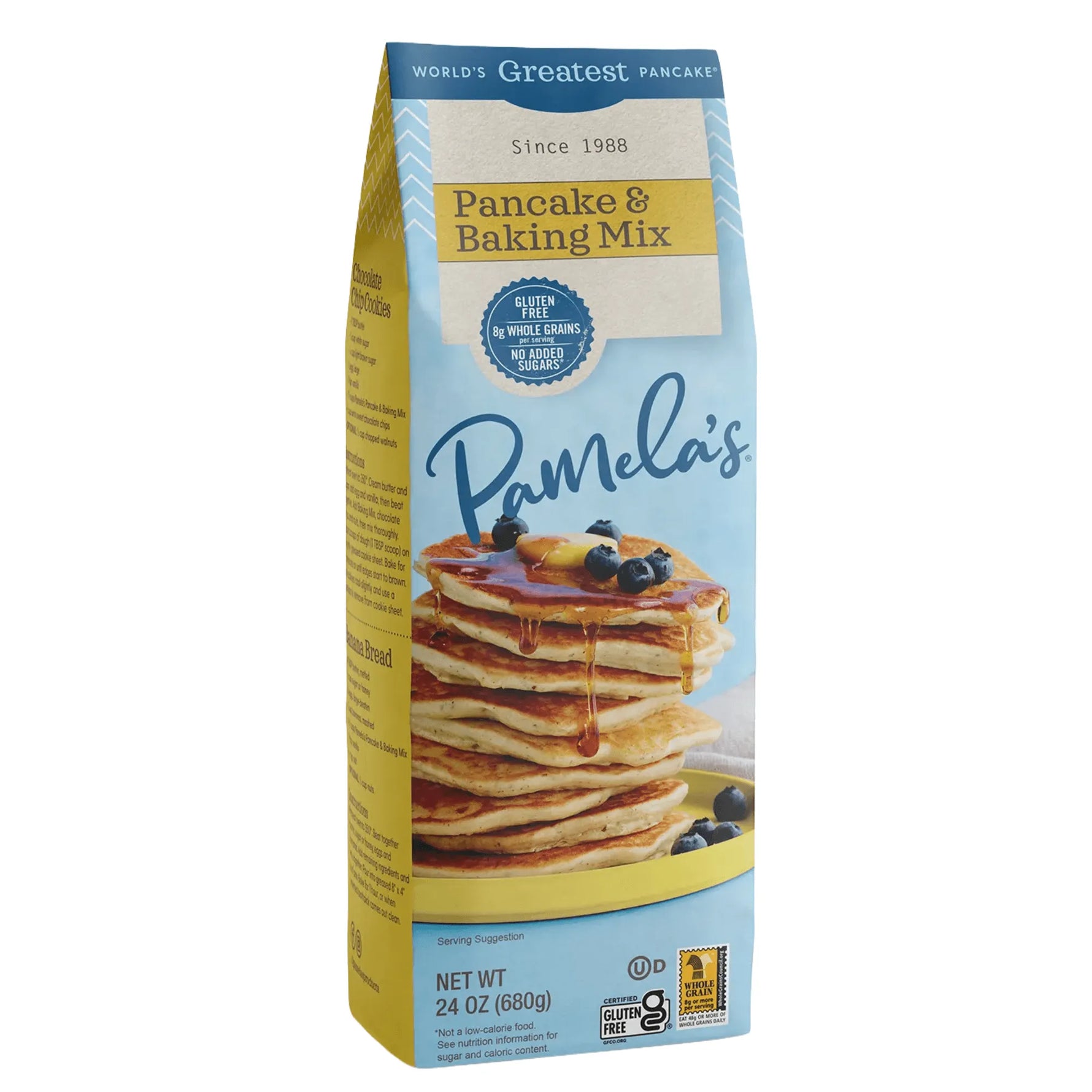 Pamela's Pancake & Baking Mix packaging on a white background