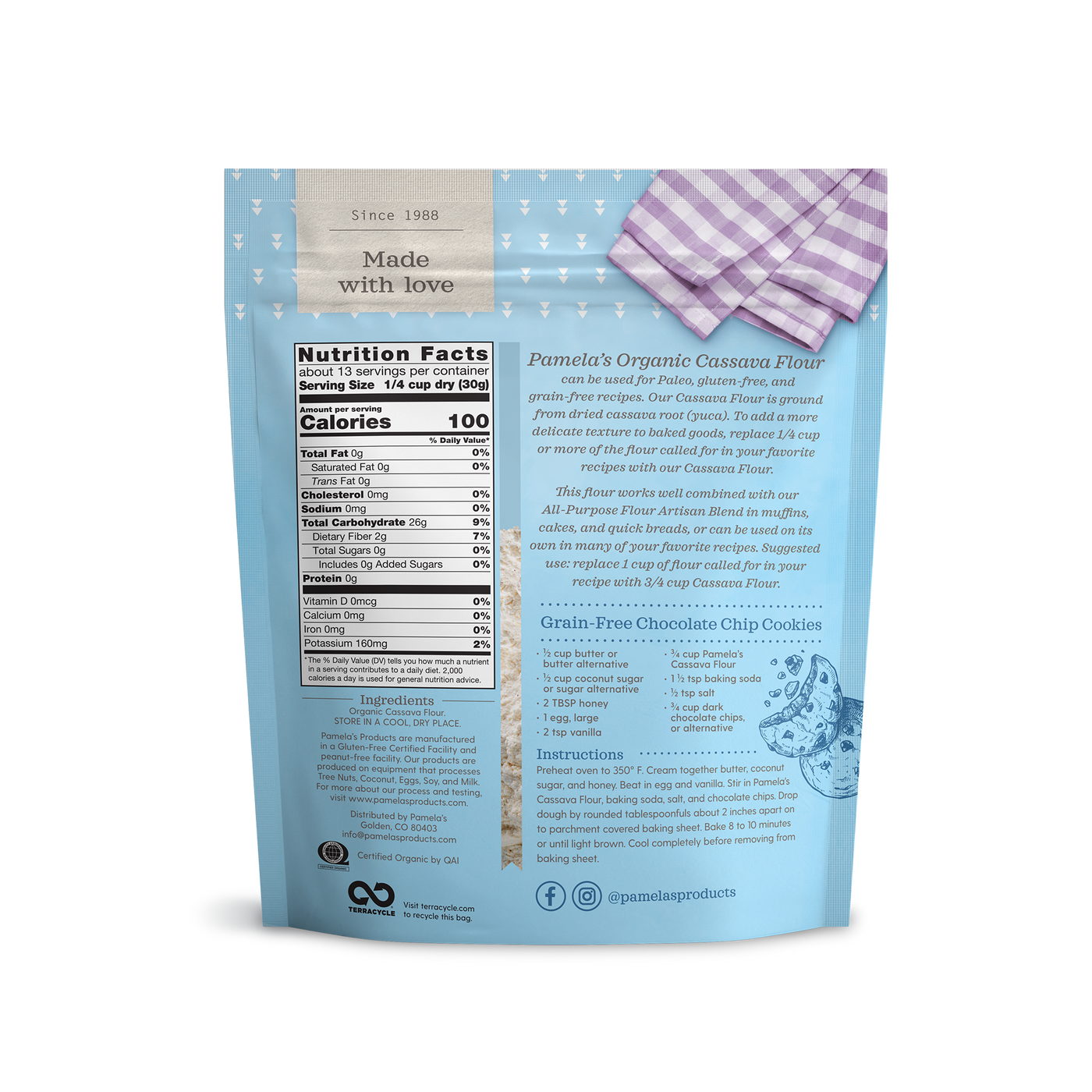 Organic Cassava Flour, 14 oz.